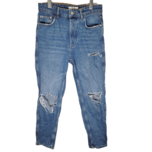 We the Free distressed button fly High rise jean